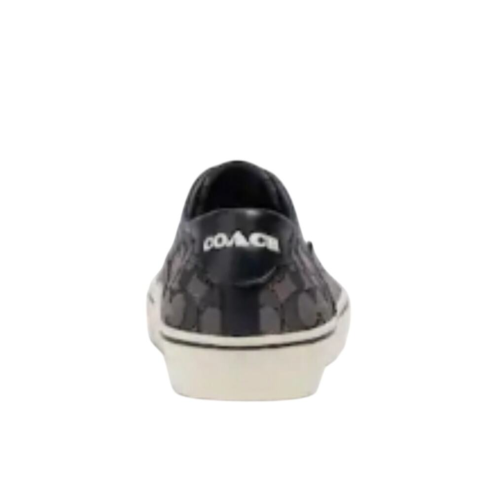 COACH MEN'S SIZE 9 SNEAKERS BLACK SIGNATURE JACQUARD "SKATE" (WOMEN'S 10.5) - Picture 4 of 5